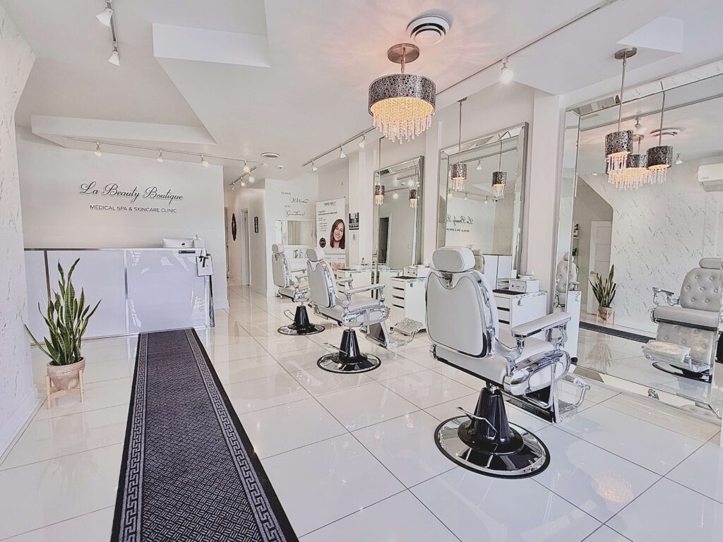 Elegant consultation setting at La Beauty Boutique in North York, Toronto